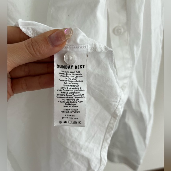 Aritzia Sunday Best White Button Down 100% Cotton - Picture 5 of 6